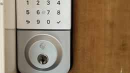 Lion Head Flinders digital deadbolt with PIN keypad and key backup, fitted for a Perth Airbnb Lion Head Flinders digital deadbolt with PIN keypad and key backup, fitted for a Perth Airbnb